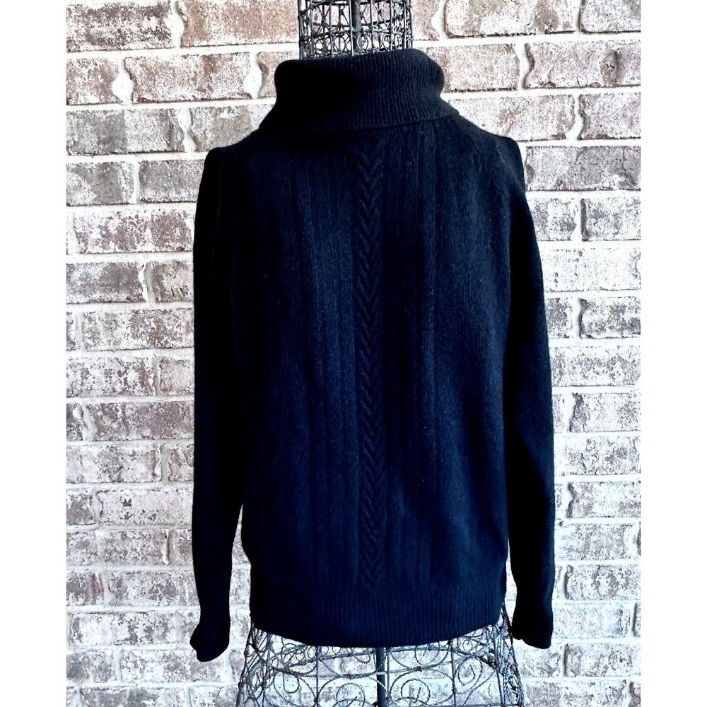 Vintage Grant Park Turtleneck Sweater LRG Black Lambswool Angora Knit Pu…